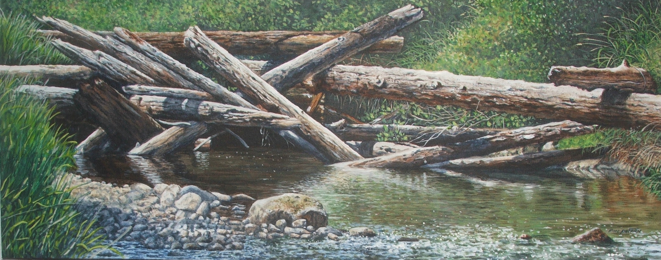 2158x851 Log Jam - Log Painting