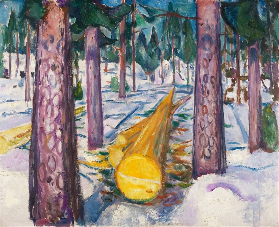 900x731 The Yellow Log, 1911 12 By Edvard Munch - Log Painting