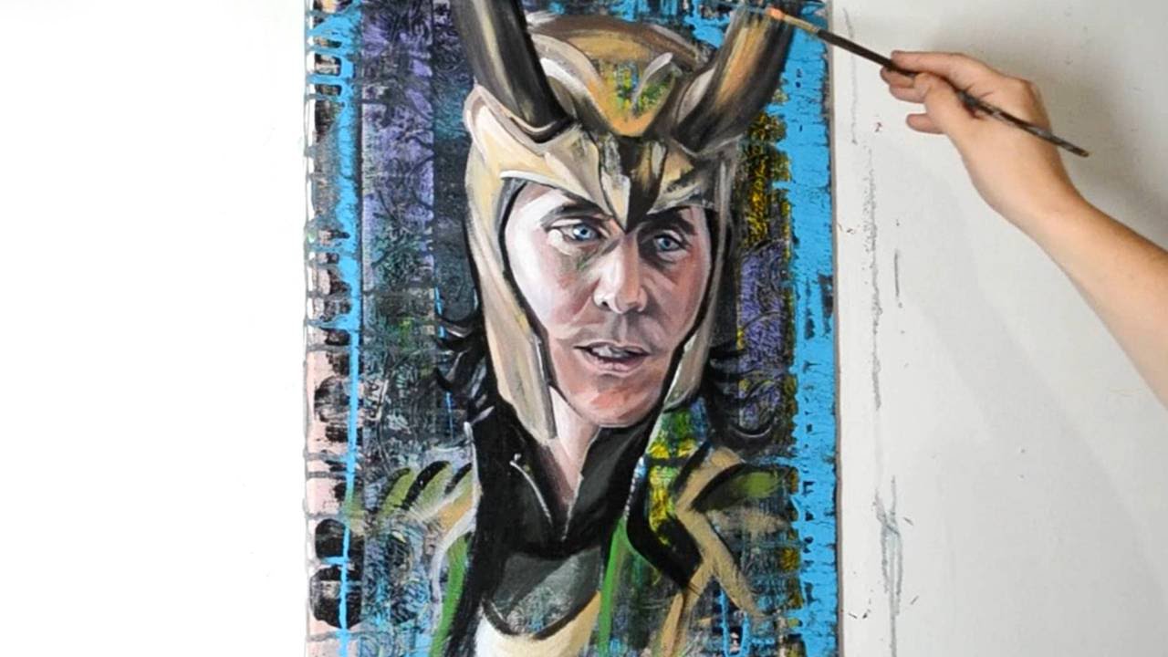 1280x720 Painting A Portrait Of Loki - Loki Painting
