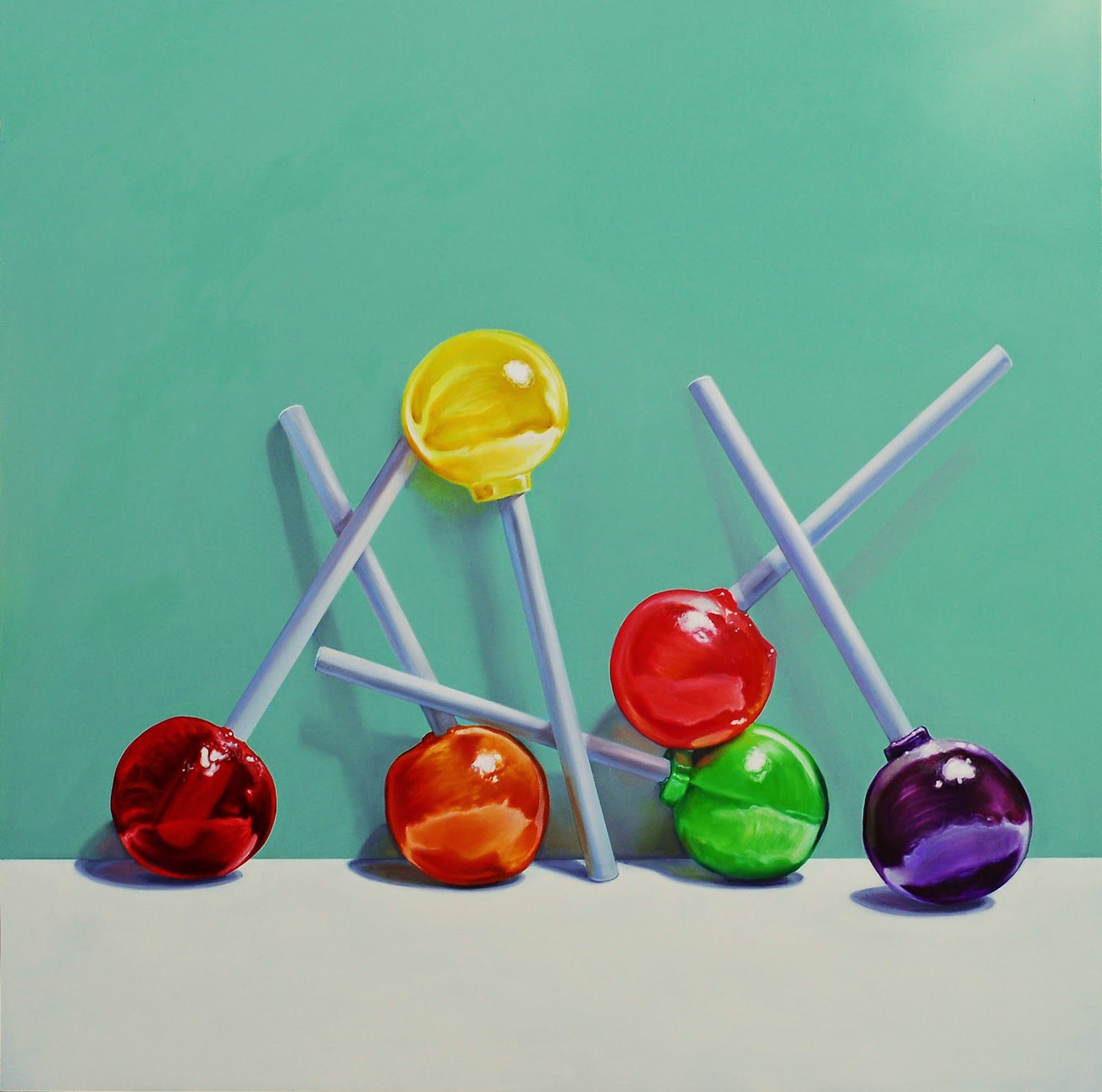 1600x1585 Lollipop Painting, Still Life, Original Candy Painting Jeanne - Lollipop Painting