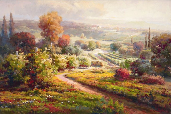 726x483 Roberto Lombardi Valley View Ii Painting Best Valley View Ii - Lombardi Painting