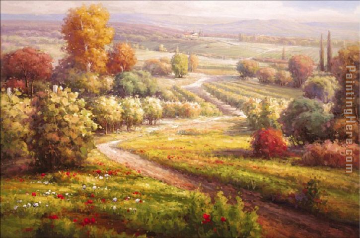 725x479 Roberto Lombardi Vineyard View Ii Painting Anysize 50% Off - Lombardi Painting