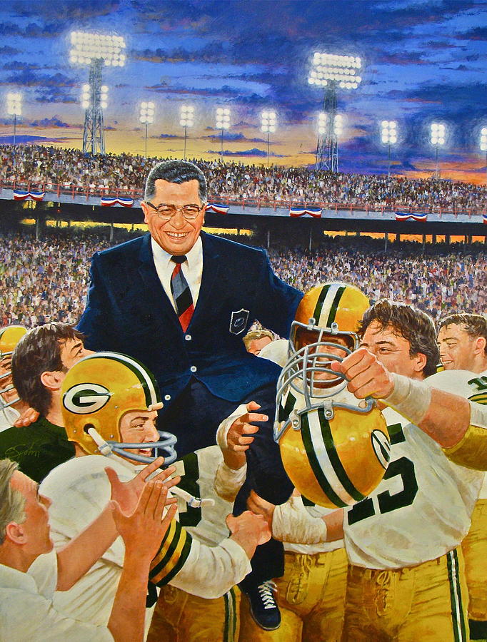 682x900 Vince Lombardi Painting By Cliff Spohn - Lombardi Painting
