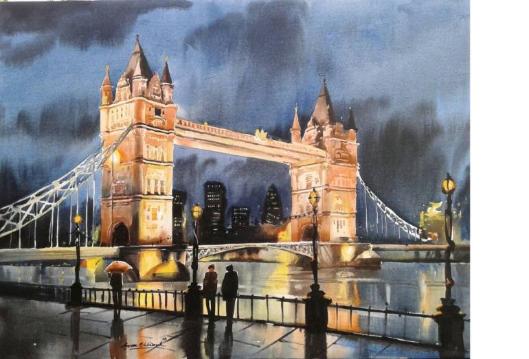 770x523 Saatchi Art London Bridge Painting By Arpan Bhowmik - London Bridge Painting