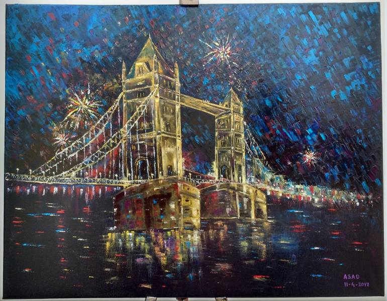 painting of old london bridge