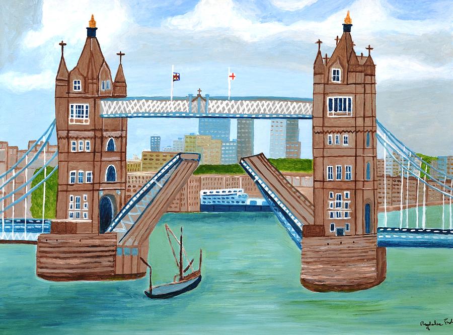 900x665 Tower Bridge London Painting By Magdalena Frohnsdorff - London Bridge Painting