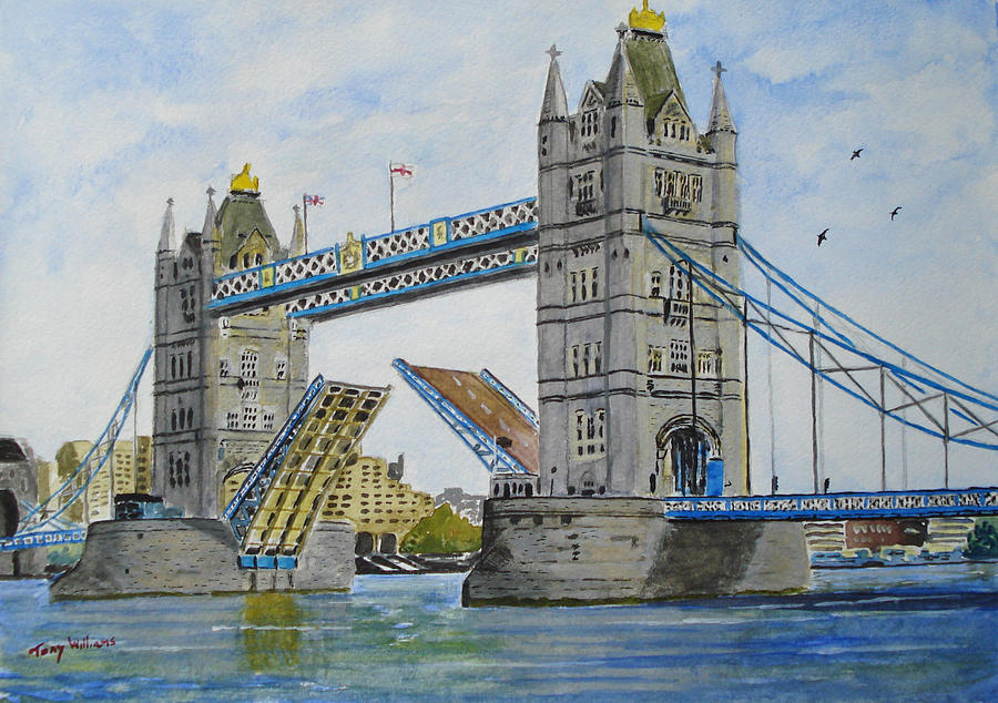 900x634 Tower Bridge London Painting By Tony Williams - London Bridge Painting