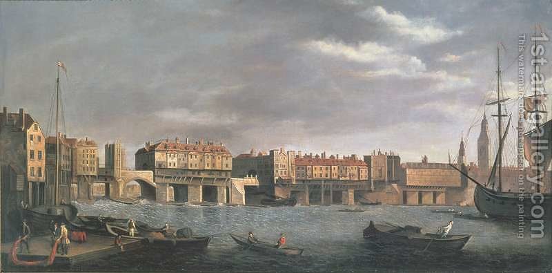 800x395 East Side Of Old London Bridge Before 1760 Samuel Scott - London Bridge Painting