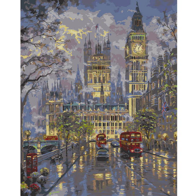 640x640 Buy London Street Hand Painting Canvas Oil - London Canvas Painting