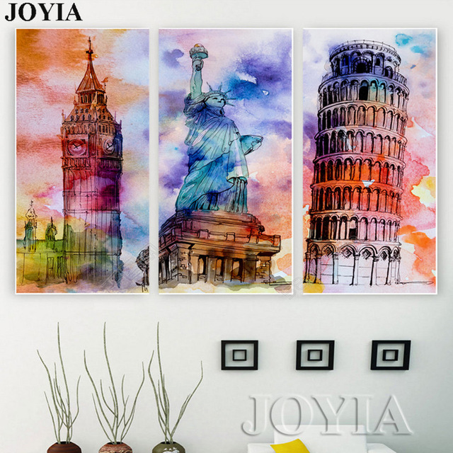 640x640 Vintage Paintings London Canvas Wall Art Painting Watercolor World - London Canvas Painting