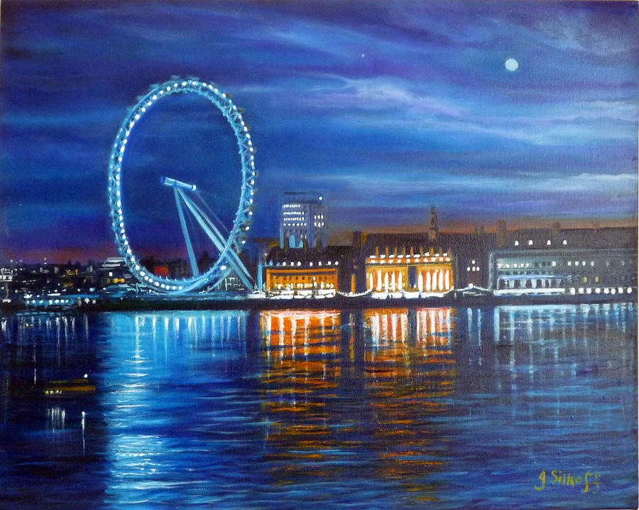 900x718 London Eye Painting By Janet Silkoff - London Eye Painting