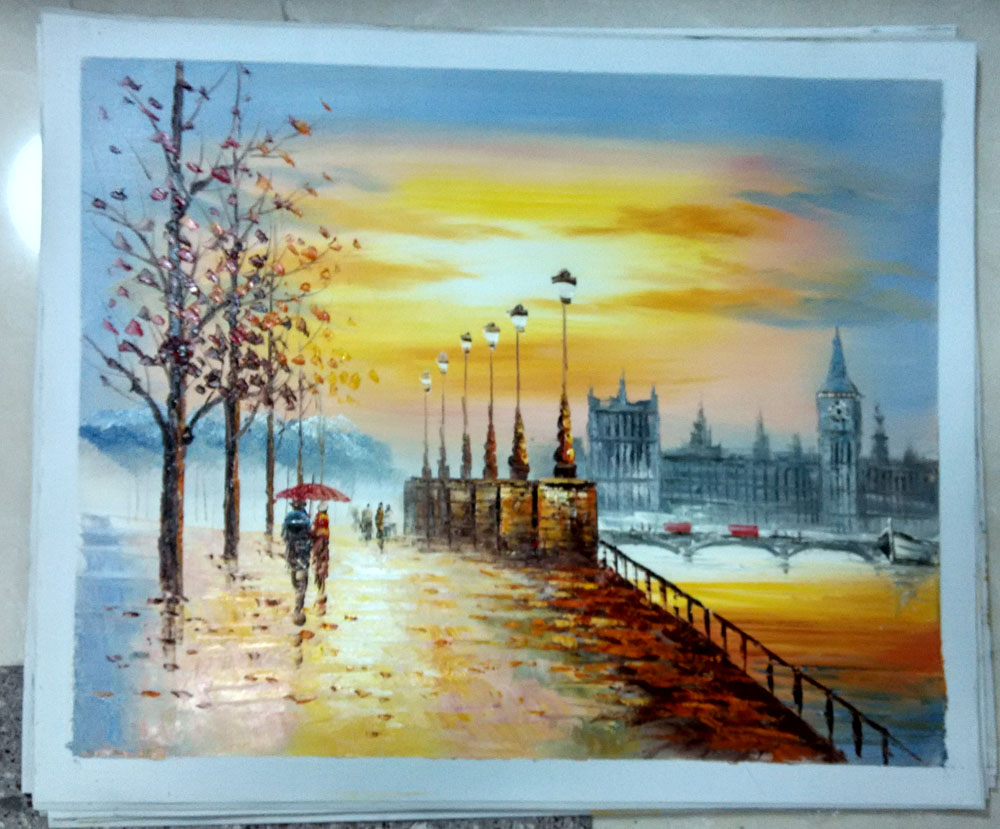 1000x829 London Eye Modern Cityscape Canvas Oil Painting Custom Oil - London Eye Painting