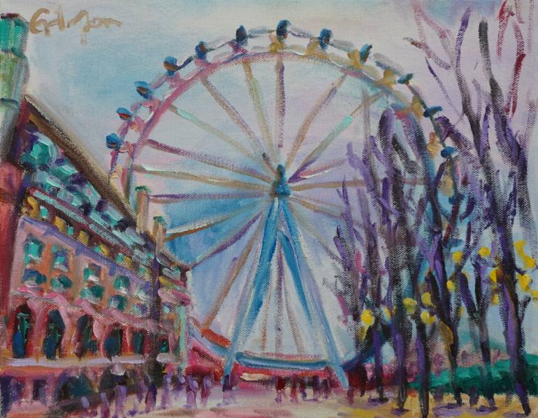 770x599 Saatchi Art London Eye Spring Painting By Dixie Galapon - London Eye Painting