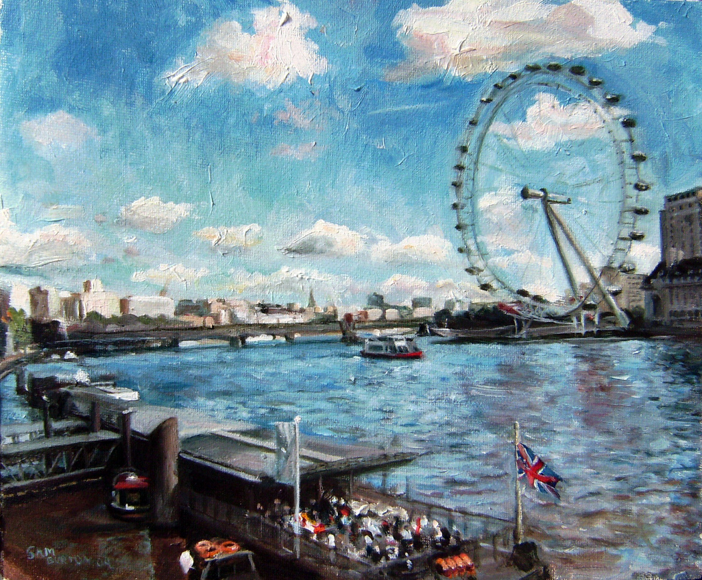 1024x846 The London Eye Painting Oil 12 Inches By 10 Did This One - London Eye Painting