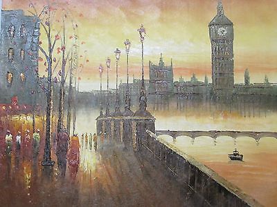 400x300 London Eye Large Oil Painting Canvas Contemporary Art Cityscape - London Eye Painting