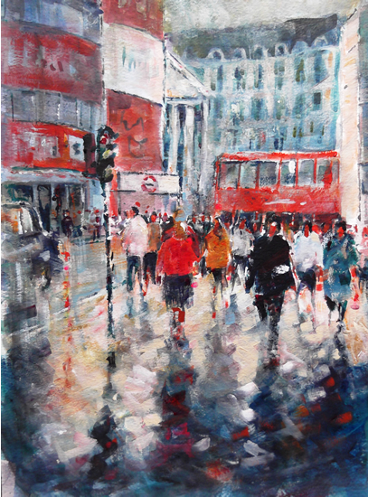 407x550 London Commuters - London Painting
