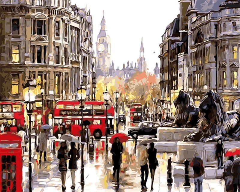 800x640 London Paint By Number Kit Paintings - London Painting