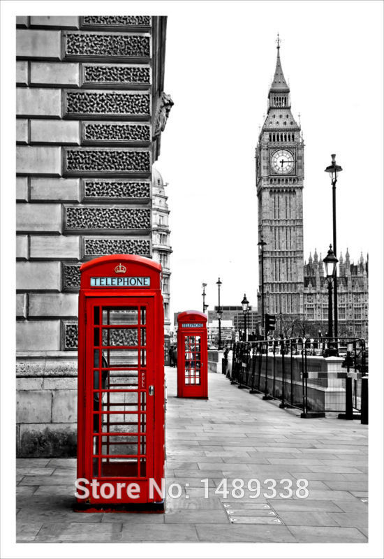 550x800 3 Piece Hot Sell Modern Soldiers Stand Guard Painting London - London Phone Booth Painting