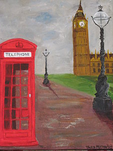 225x300 Phone Booth Paintings Fine Art America - London Phone Booth Painting