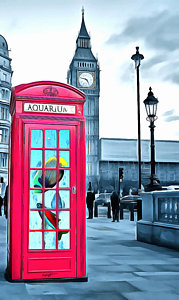 179x300 Red Phone Booth Paintings Fine Art America - London Phone Booth Painting