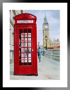 London Phone Booth Painting at PaintingValley.com | Explore collection ...