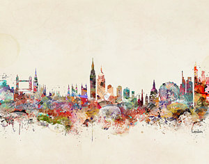 300x236 London Skyline Paintings Fine Art America - London Skyline Painting
