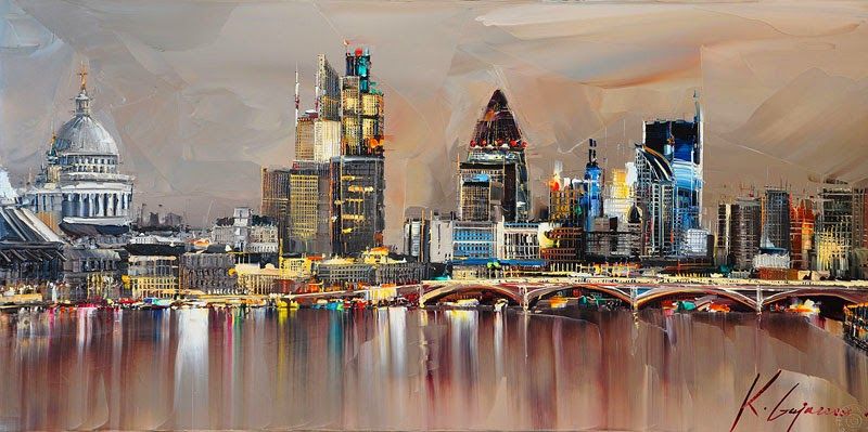 800x399 Paintings Of Dream Like Cities Of The World London - London Skyline Painting