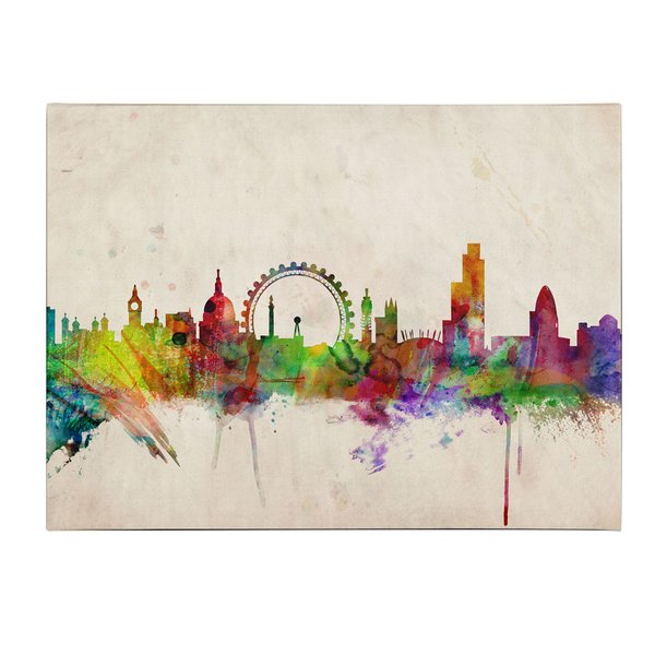 600x600 Trademark Art London Skyline By Michael Tompsett Framed Painting - London Skyline Painting