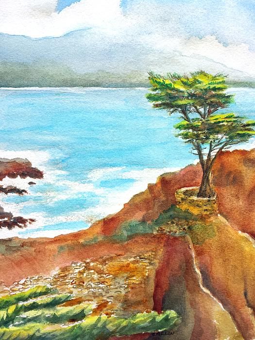 525x700 Lone Cypress Tree, Pebble Beach, 17 Mile Drive, Carmel California - Lone Cypress Painting