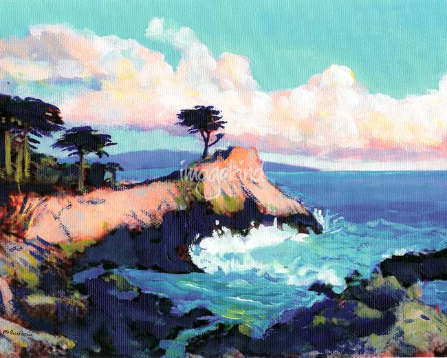650x520 Lone Pine Cypress Pebble Beach By Rd Riccoboni - Lone Cypress Painting