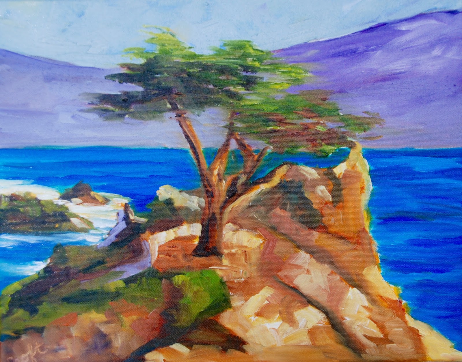 1600x1255 Rebecca Croft's Painting Blog The Lone Cypress Tree - Lone Cypress Painting