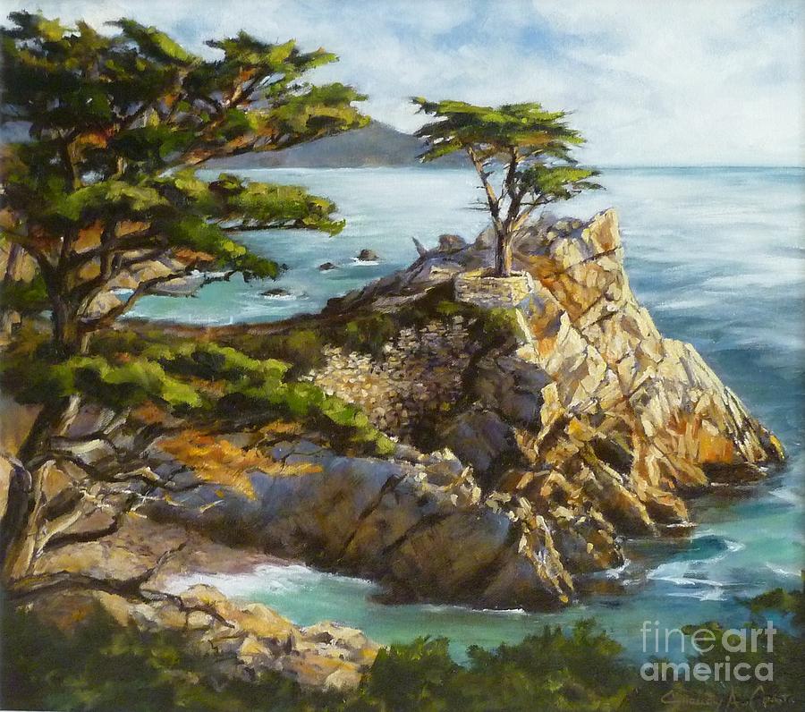 900x796 Time Stands Still, The Lone Cypress, Pebble Beach Painting By - Lone Cypress Painting