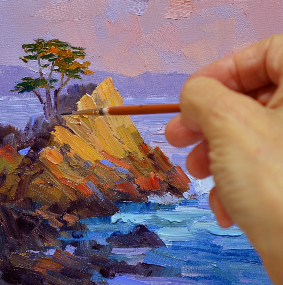 995x1000 Eb Sg3813 Lone Cypress Sunset Step 3.jpg Cypress - Lone Cypress Painting