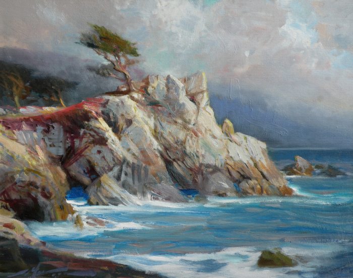 700x552 F. Michael Wood - Lone Cypress Painting