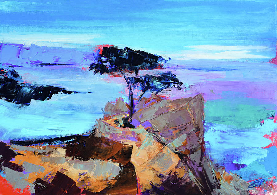 900x635 Lone Cypress - Lone Cypress Painting