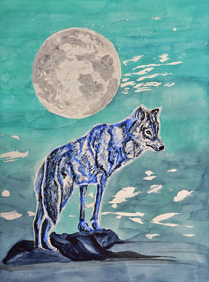 667x900 Lone Wolf Painting By Linda Brody - Lone Wolf Painting