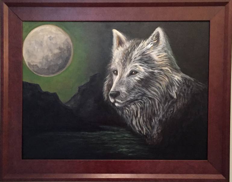 770x603 Saatchi Art Lone Wolf Painting By Rachele Gilcrease - Lone Wolf Painting