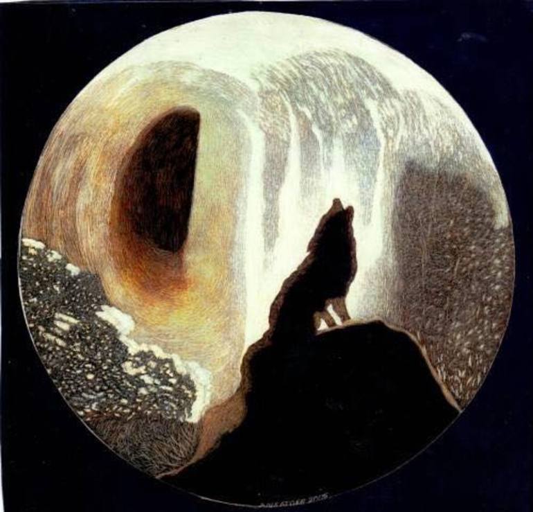 770x739 Saatchi Art Lone Wolf Painting By Martin Ashkhatoev - Lone Wolf Painting