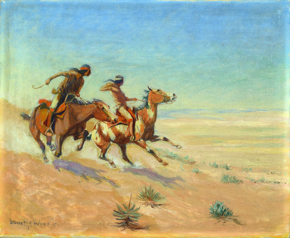 972x799 Lone Wolf (Hart M. Schultz) Cowboy, Actor Ampamp Artist Exhibition - Lone Wolf Painting