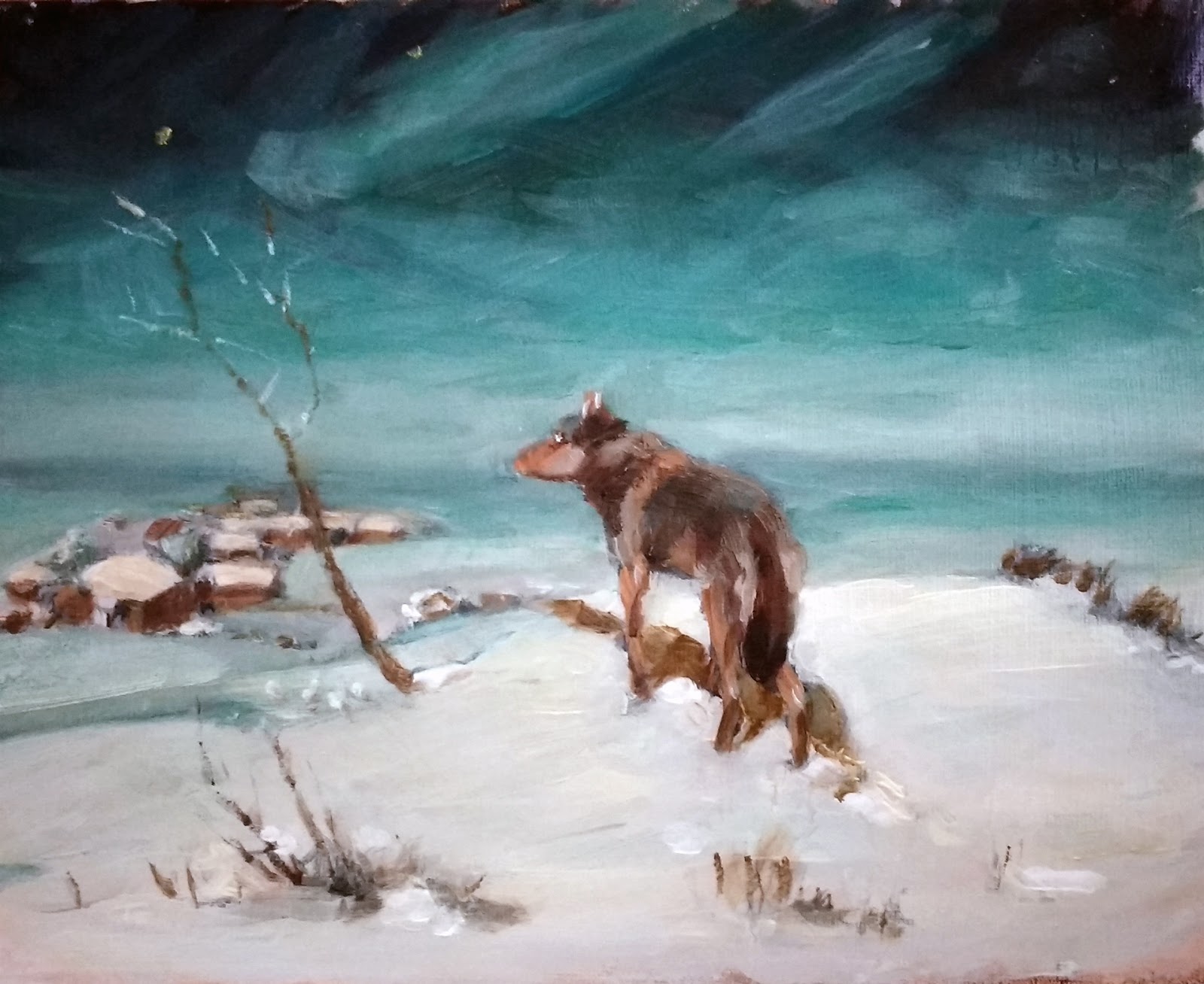 1600x1308 Dertypaws - Lone Wolf Painting By Kowalski