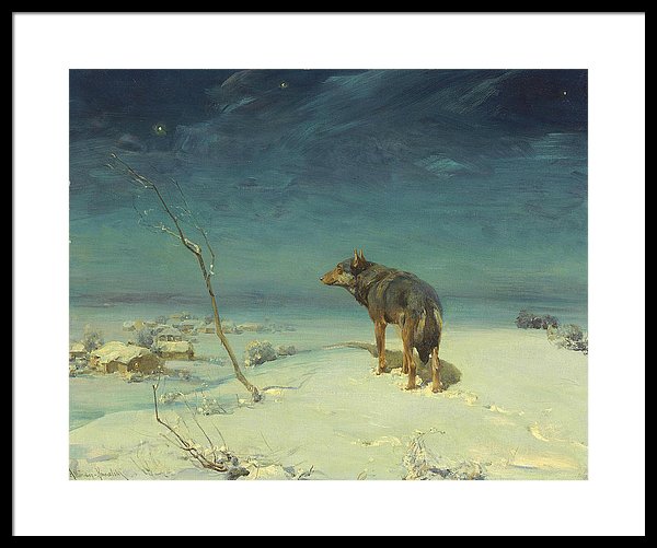 600x501 The Lone Wolf Framed Print By Alfred Kowalski - Lone Wolf Painting By Kowalski