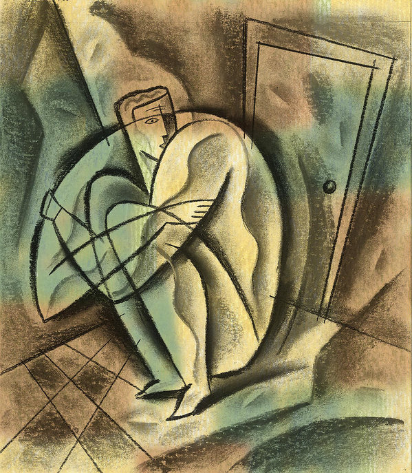 599x687 Loneliness Art Print By Leon Zernitsky - Loneliness Painting