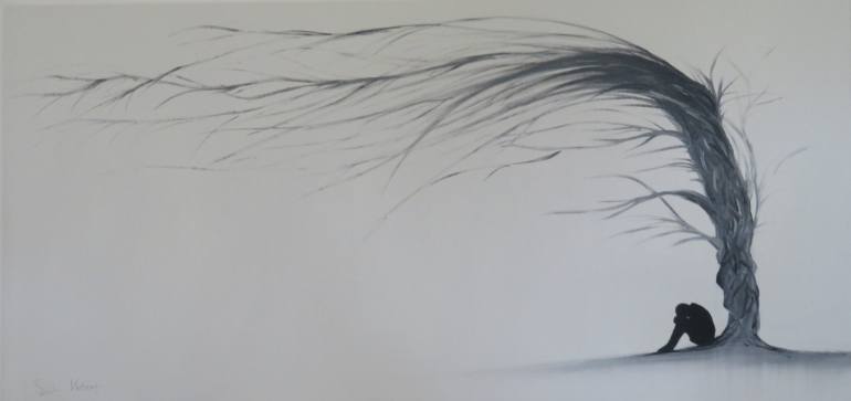 770x363 Saatchi Art Loneliness Painting By Simi N - Loneliness Painting