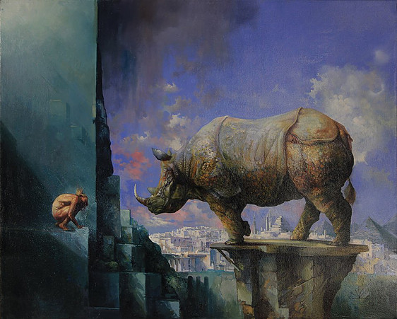 562x451 The Mystery Of The Human Loneliness Mauro Massari - Loneliness Painting