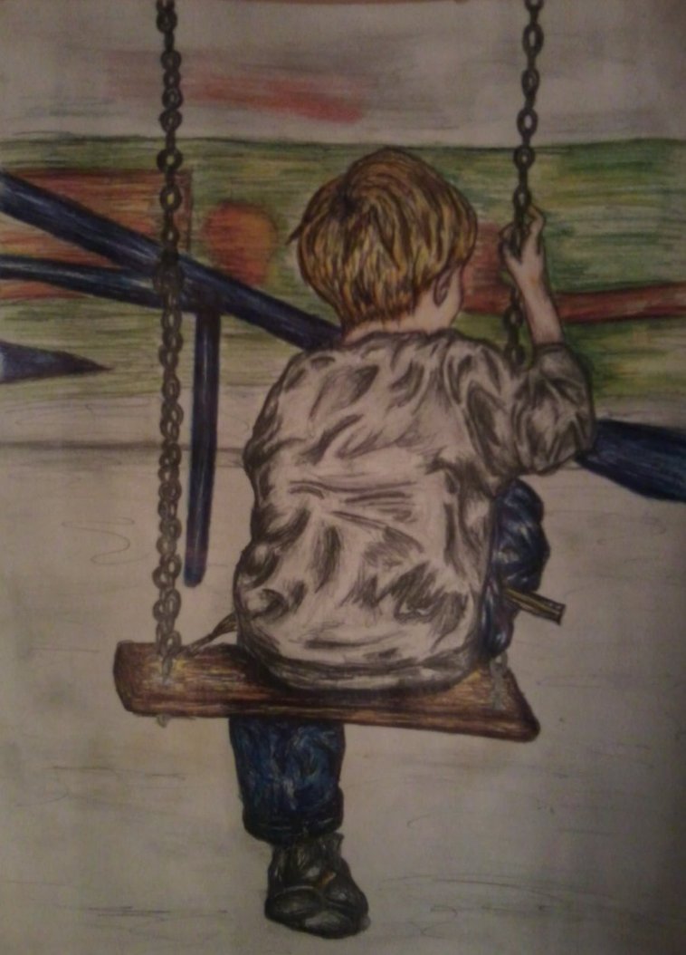758x1054 Lonely Child. By Emmajanebeech - Lonely Child Painting