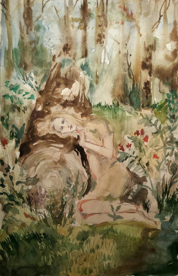 570x883 Lonely Girl Original Painting Blue Eyed Lost Child Soul Dreamer - Lonely Child Painting