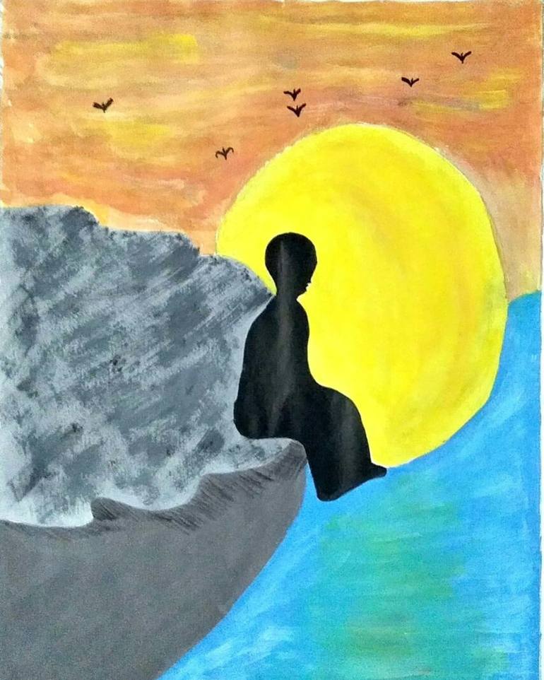 770x962 Saatchi Art Lonely Painting By Sanket Dhole - Lonely Child Painting