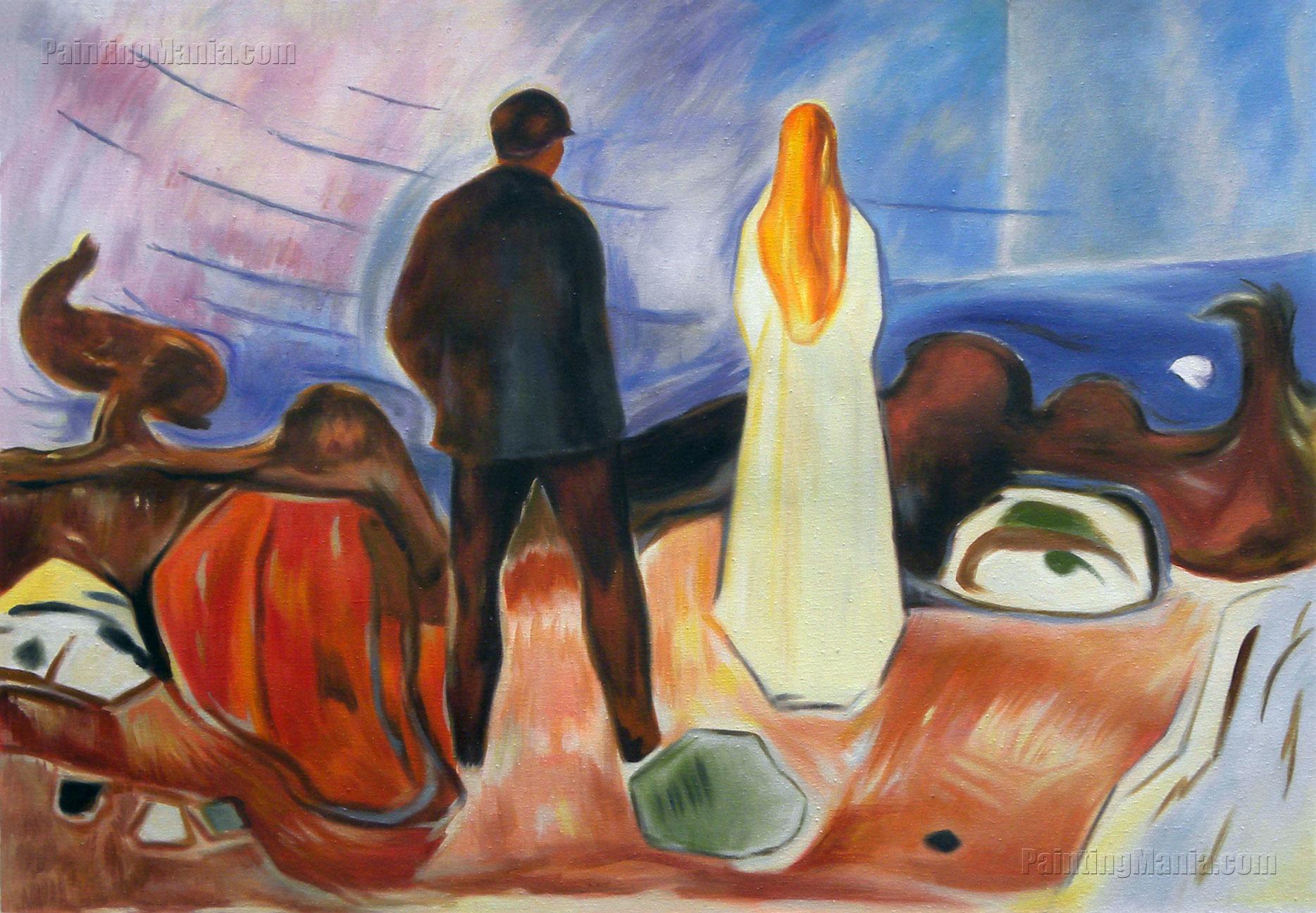 1868x1297 Two Human Beings, The Lonely Ones Munch Oil Painting Replica - Lonely Child Painting