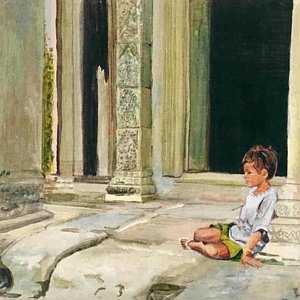 300x300 Lonely Boy Paintings Fine Art America - Lonely Child Painting