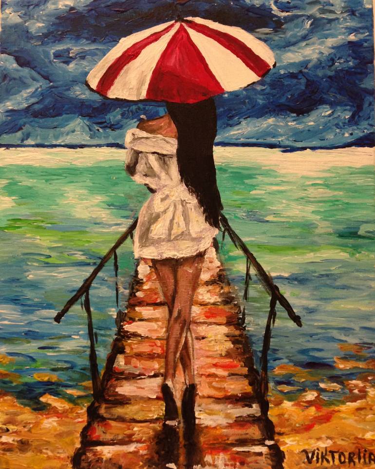 770x962 Saatchi Art Lonely Girl Painting By Viktoriia Reznichenko - Lonely Girl Painting